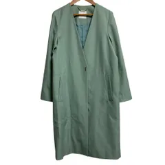 美品 TONAL トーナル ノーカラーコート サイズ36 ライトグリーン レディース 古着 中古 USEDのサムネイル