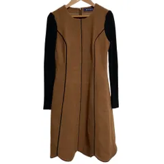 美品 M'S GRACY エムズグレイシー ニットスリーブワンピース ブラウン レディース 古着 中古 USED