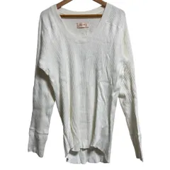 美品 MEYAME メヤメ リブニット カットソー サイズF ホワイト レディース 古着 中古 USED