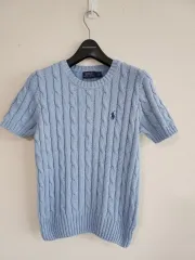 ポロ ラルフローレン ケーブル半袖ニット (L