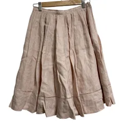 美品 FOXEY フォクシー リネンギャザースカート 35575 サイズ38 ピンクベージュ レディース 古着 中古 USED