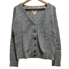 美品 RHC Ron Herman アールエイチシー ロンハーマン Vネック ミックスニット カーディガン XSサイズ グレー レディース 古着 中古 USED