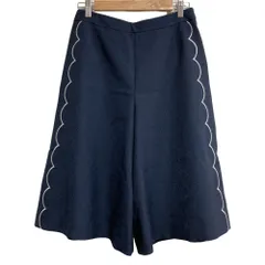 美品 Rene ルネ キュロット パンツ サイズ38 ネイビー レディース 古着 中古 USED