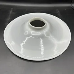 《M》昭和レトロ ミルクガラス 電笠 平笠 シェード 電傘 乳白色ガラス アンティーク ランプシェード