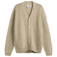 マルタンマルジェラ メンズ アウター カーディガン リブ コットン MM6 Maison Margiela Cotton Ribbed Open Weave Cardigan Duneのサムネイル
