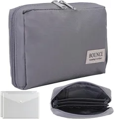 Sweet Plus 通帳ケース 母子手帳ケース ジャバラ マルチケース お薬手帳ケース 診察券 保険証 マイナンバー 印鑑入れ 小物入れ ひとまとめにできるポーチ (グレー)