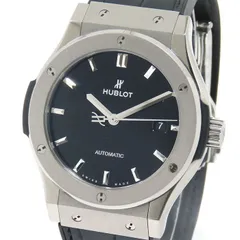 HUBLOT ウブロ クラシック フュージョン チタニウム ブラックシャイニー 542.NX.1270.LR ブラック文字盤 チタン レザー ラバー 裏スケ e-warranty e保証書 80.5g 腕時計 自動巻 メンズ 送料無料 241001027443のサムネイル