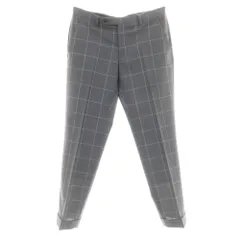 【中古】スーツカンパニー THE SUIT COMPANY ポリエステルウール ウィンドウペンチェック ドレススラックスパンツ グレー【サイズM（79cm）】【メンズ】