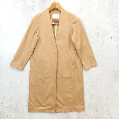 URBAN RESEARCH DOORS アーバンリサーチドアーズ フレンチコート ノーカラー スプリングコート シンプル ベージュ Oneサイズ 〇□☆