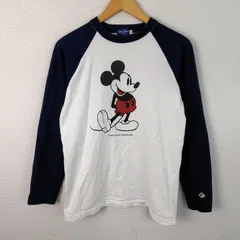 TOKYO Disney RESORT 東京ディズニーリゾート ラグラン長袖Tシャツ ロゴプリント ホワイト Mサイズ メンズ 古着 ストリート スポーツMIX　アメカジ