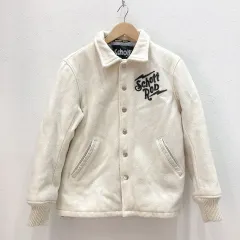 松前327　SCHOTT 　N.Y.C　ショット　メルトンジャケット　ブルゾン　ジャンパー　刺繍　アイボリー系　洋服 　アウター　 上着　 古着　メンズ　サイズM　松前R56号店のサムネイル