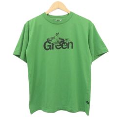 ザノースフェイス THE NORTH FACE Tシャツ カットソー M 緑 プリント クルーネック 半袖 /SY12 ■ECA002