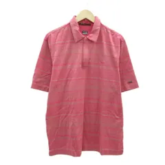 ナイキ NIKE TIGER WOODS COLLECTION ゴルフウェア ポロシャツ XL ピンク ボーダー柄 半袖 ポロカラー /SM1 ■ECD002