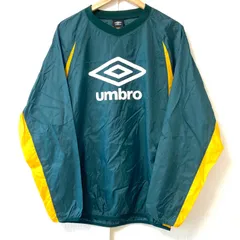 (^w^)b UMBRO アンブロ Vネック ピステ 長袖 薄手 ウインドブレーカー トップス ナイロン100% スポーツ 運動 サッカー 野球 練習 トレーニング トラック ランニング グリーン×イエロー メンズ サイズ O