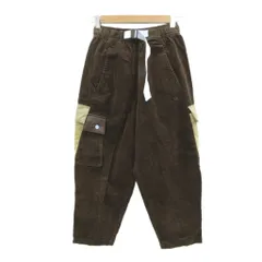 アディダスオリジナルス adidas originals ワイドテーパードパンツ アンクル丈 S 茶 ブラウン コーデュロイ カーゴポケット /SM29 ■ECB002