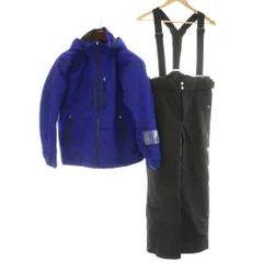 デサント DESCENTE スキーウェア M 青 ブルー 黒 ブラック 中綿 フード付き 長袖 サロペット DRA-5090T /GG ECE003