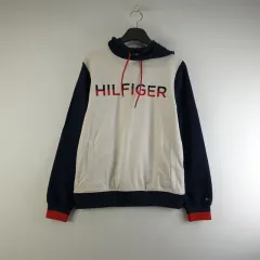 トミーヒルフィガー メンズ S ロゴ バイカラー フード付きTシャツ M4409