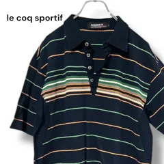 le coq sportif ルコックスポルティフ　ポロシャツ　マルチボーダー　半袖　ゴルフ　GOLF メンズ　美品　シャツ　トップス