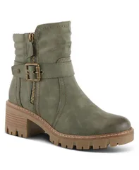 スプリングステップ レディース シューズ ブーツ・レインブーツ Spring Step Smokies Lug Sole Booties with Buckle Accent and WaterResistant Finish Light green グリーン
