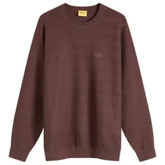 ダイム メンズ アウター ニット・セーター Dime Wave Cable Knit Jumper Chocolate チョコレートのサムネイル