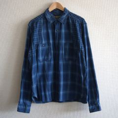 JOE McCOY ☆リアルマッコイズ ☆オンブレチェックシャツ☆青黒☆ L