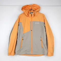 Columbia コロンビア レディース オレンジ/ベージュ フード ウィンドブレーカー (M)