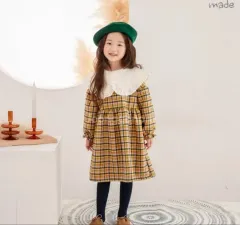 女の子 チェック柄 カラ ONE PIECE