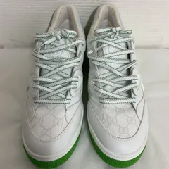 極美品　 グッチGUCCI バスケット スニーカー　9 1/2（約27.5cm）ホワイト　グリーン