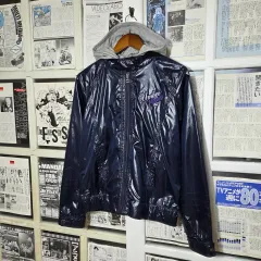 アンブロ ネイビー 光沢 ウィンドブレーカー ジャケット