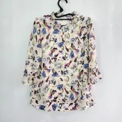 c25 オディビ フラワー パータン シフォン ブラウス 55 サイズ