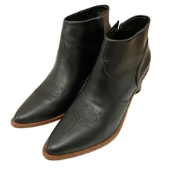 美品 zucca ズッカ レザー ウエスタン ショートブーツ サイズL 25cm相当 ブラック レディース 古着 中古 USED