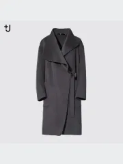 +J UNIQLO ユニクロ ジルサンダー カシミアブレンド ノーカラーコート S