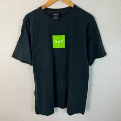 HUF ハフ 半袖 Tシャツ ロゴプリント ブラック XLサイズ メンズ 古着 ストリート