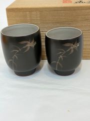輪島塗り湯呑み 2客セット 鶴・草花文様 漆工芸品 - メルカリ