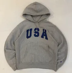 00s チャンピオン リバースウィーブ USA フーディー グレー