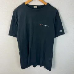 Champion チャンピオン 半袖 Tシャツ ロゴ刺繍 ブラック Lサイズ メンズ 古着 ストリート アメカジ
