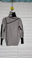 バイカラーデザインニットセーター free