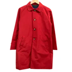 良品 Le Minor ルミノア 裏地チェック パデッド ステンカラーコート サイズ38 レッド レディース 古着 中古 USEDのサムネイル