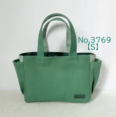 【Sサイズ】倉敷帆布 ミニトート グリーン 春色 サイドポケット付き 長財布OK ハンドメイド　緑