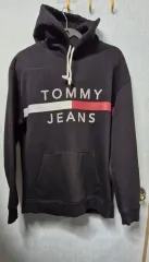 トミーヒルフィガー TOMMY JEANS ブラック 裏起毛パーカー