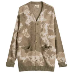 マナスタッシュ メンズ アウター カーディガン Manastash Blurry Jaquard Cardigan Grey グレーのサムネイル