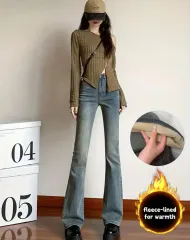 S 裏起毛 裏ファー デニムブーツカット 冬 起毛 裏地