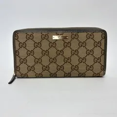 3858 GUCCI グッチ 長財布 キャンバス ラウンドファスナー GG