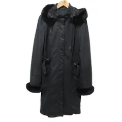 美品 OLD ENGLAND オールドイングランド レッキスファー キルトライニング フーデッド ロングコート 36 ブラック レディース 古着 中古 USEDのサムネイル