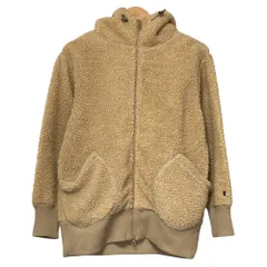 良品 Gymphlex ジムフレックス ボア フリース ジップ パーカー フーディー ジャケット サイズ12 キャメル レディース 古着 中古 USED