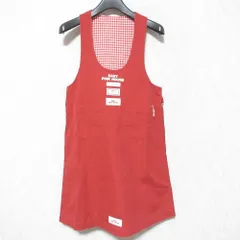 良品 BABY PINK HOUSE ベビーピンクハウス ロゴ パッチ ワッペン エプロン ワンピース ジャンパースカート キッズサイズ L レッド キッズ 古着 中古 USED