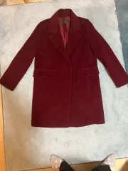 66-77可能) 一着で雰囲気完成 バーガンディ on&on オンアンドオン ウールコート