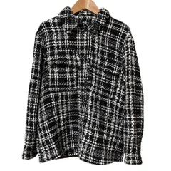 美品 ZARA ザラ チェック ツイードジャケット サイズS ブラック レディース 古着 中古 USED