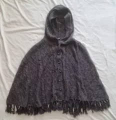 サワコ깔 ヴィンテージ 森ガール はぐみ ニット グレー ケープ