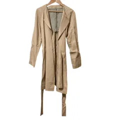 美品 adam et rope アダムエロペ ノーカラー ベルテッドコート サイズ36 ベージュ レディース 古着 中古 USED